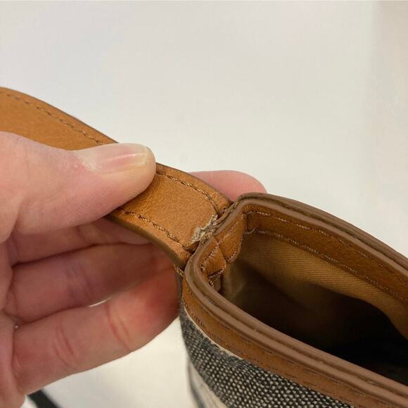 FOSSIL SMALL STRIPED CANVAS AND LEATHER CROSSBODY BAG (ASIS) - Picture 7 of 11